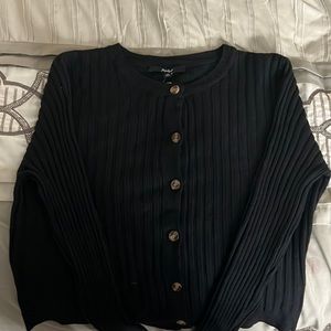 Black Long Sleeve Button Down Top